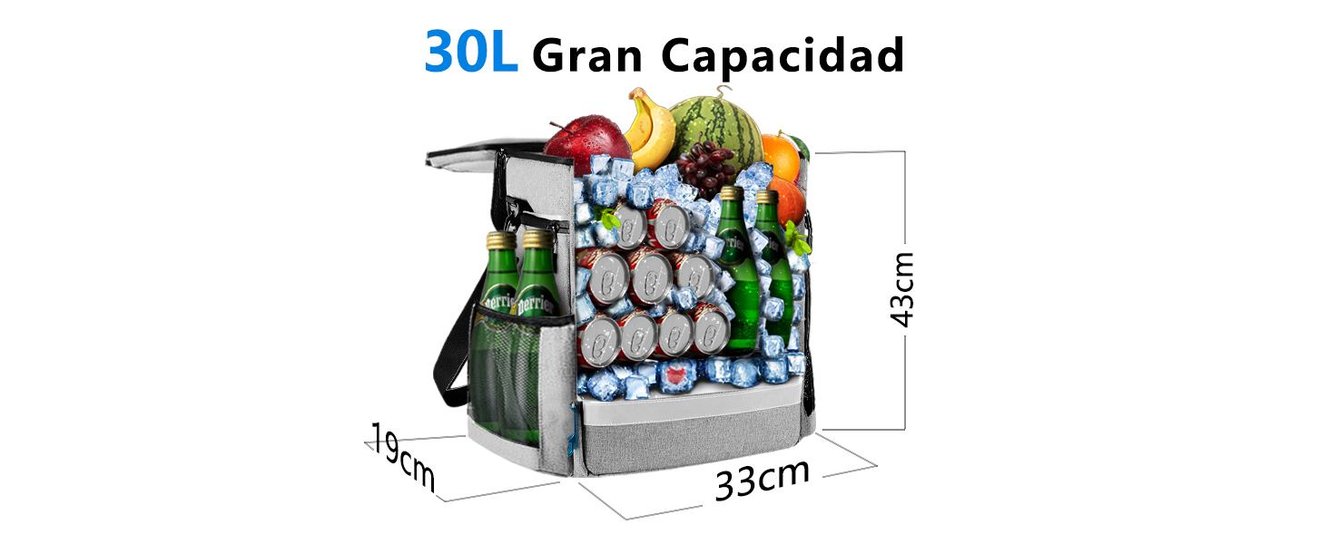 La mochila isotermica de gran capacidad es muy práctica