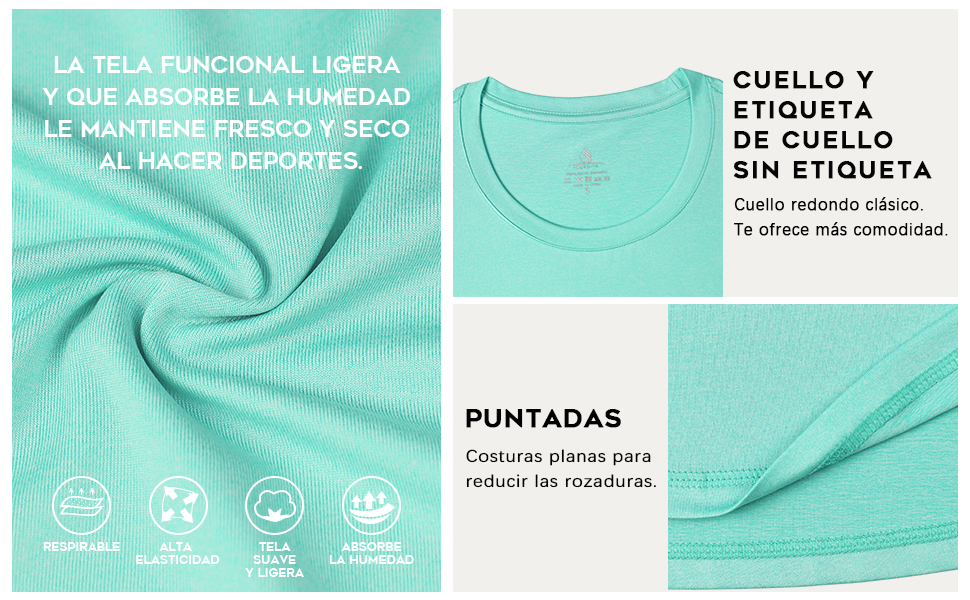 icyzone Camiseta de Manga Larga para Mujer