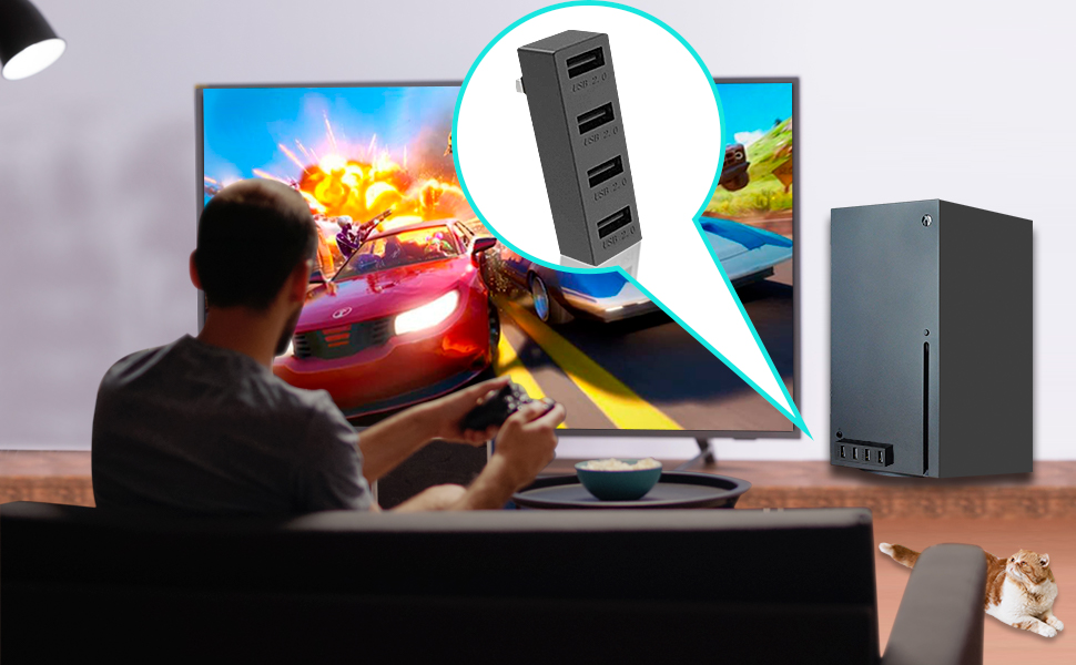 4 Ports USB Hub 2.0 for Xbox Series X/Xbox Series S Console