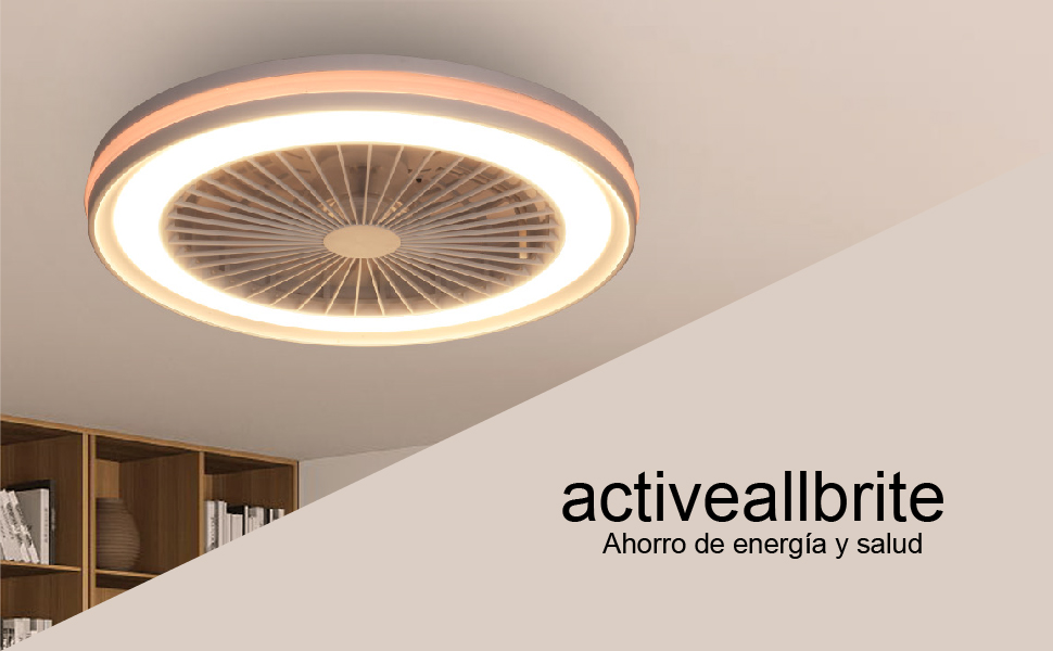 activeallbrite Ventilador de Techo con luz