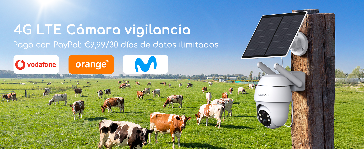 COOAU 4G lTE camara vigilancia sim camara vigilancia solar 4g exterior bateria con panel solar
