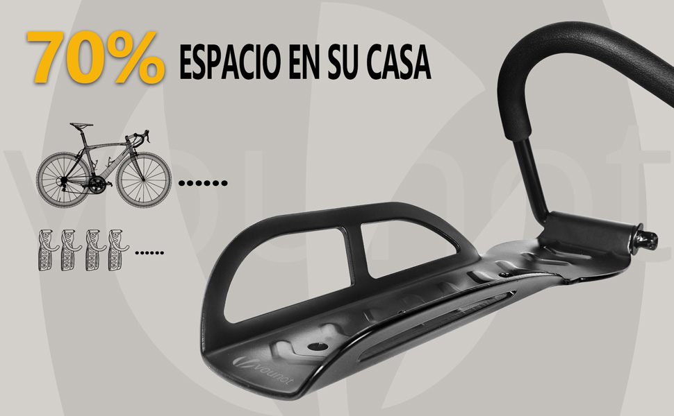 VOUNOT Juego de 4 Soportes de Pared para Bicicleta Gancho para Colgar Bici