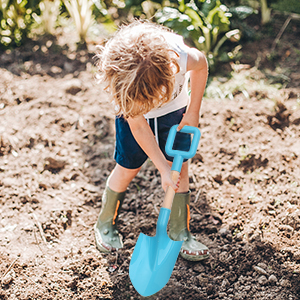 Pala de juguete de playa pala de jardín niño pequeño arena caja de arena herramienta mango de madera plástico