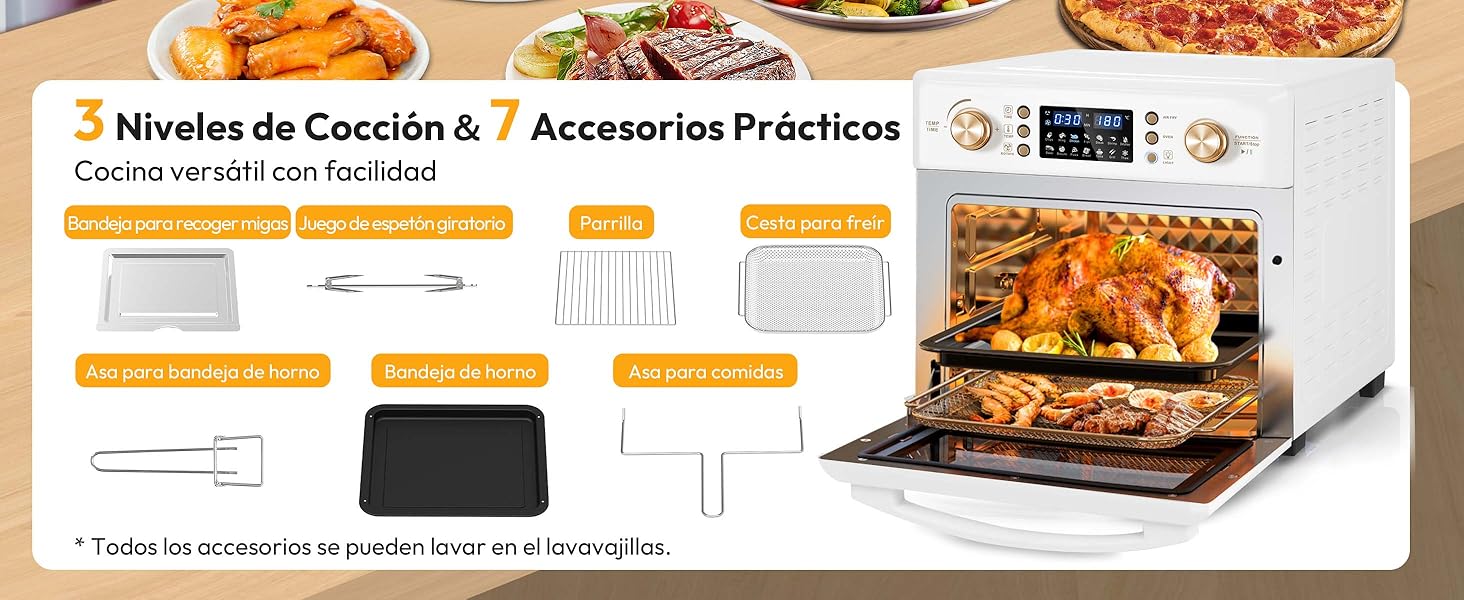 horno freidora aire sin aceite freir air fryer mini electronico cocina tostador caliente