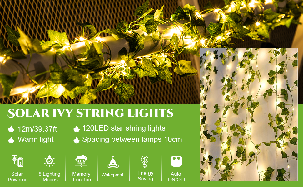 120 LED Guirnalda Luces Exterior