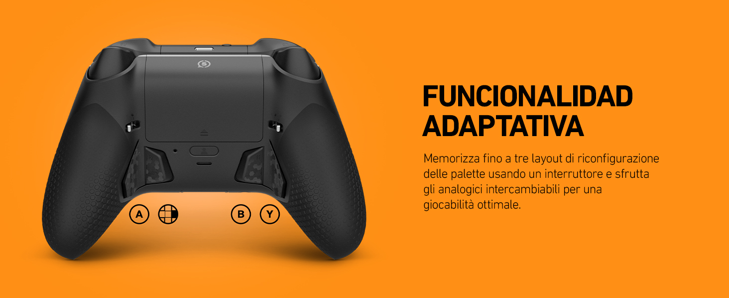 Tres paletas reajustables, configuración del mando, palillos intercambiables