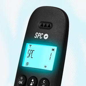 spc art teléfono inalámbrico manos libres identificador de llamadas dect
