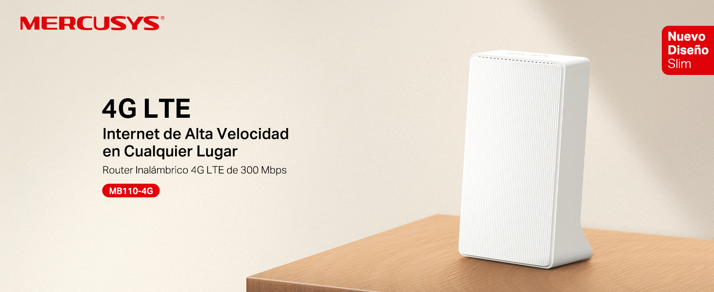 MB110-4G - Router 4G LTE 300 Mbps, Funciona con Tarjeta SIM