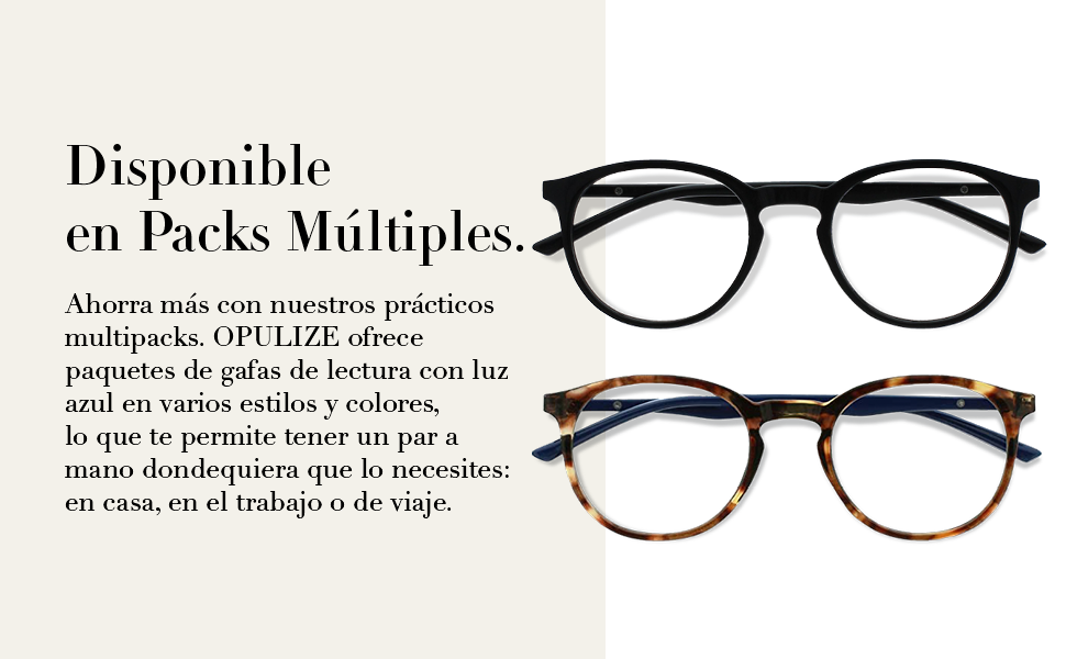 Opulize, Gafas de Distancia, Gafas de sol, Variedad de colores y estilos, Packs Múltiples