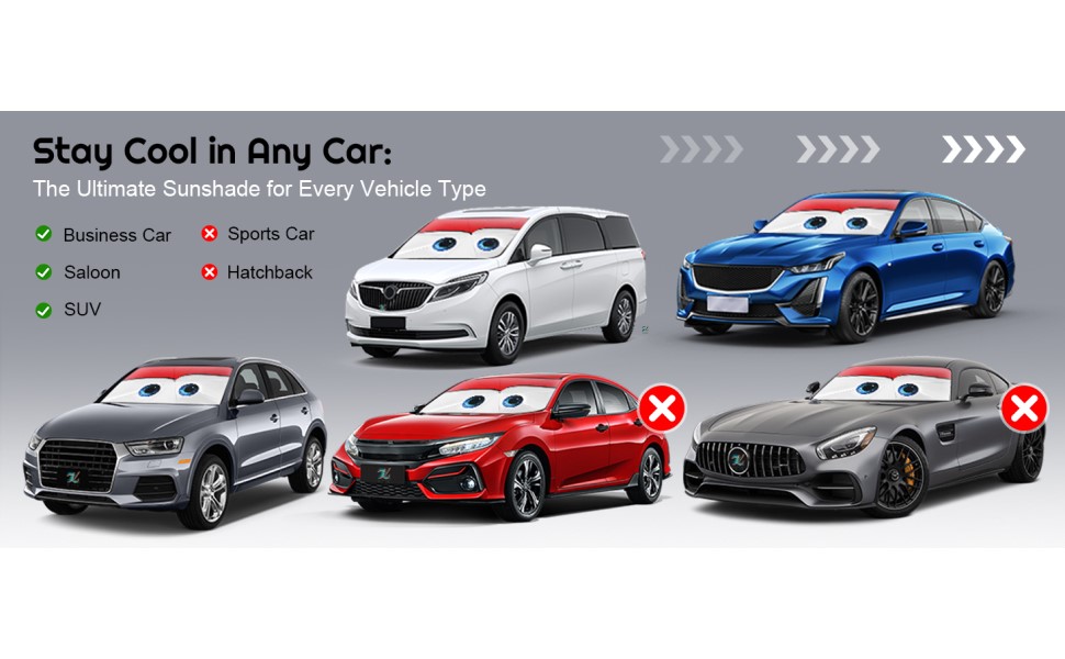 Parasol para coche adecuado para vehículos comerciales, sedanes, SUV, coches deportivos y hatchback