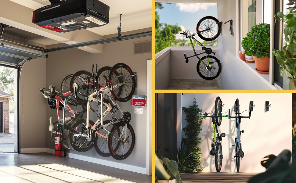 VOUNOT Juego de 4 Soportes de Pared para Bicicleta Gancho para Colgar Bici