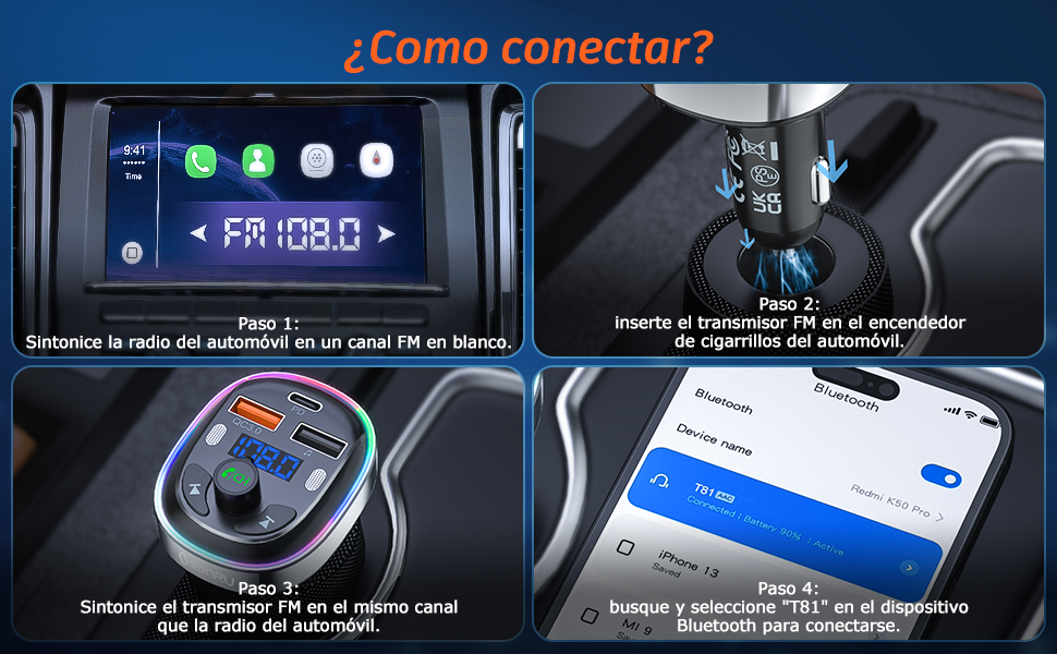 Transmisor FM Bluetooth
