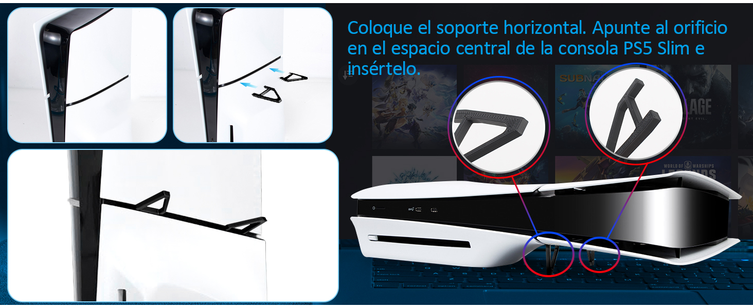 Soporte Horizontal para Playstation 5 Slim （ Disc Edition)
