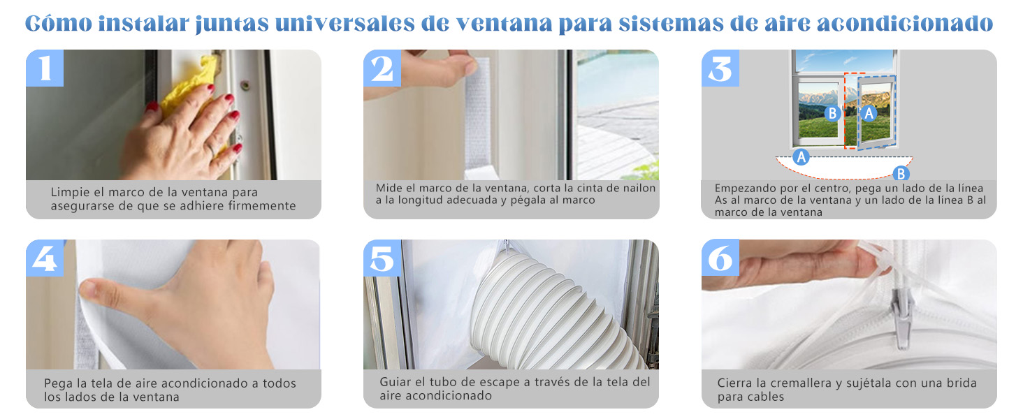Sellador de ventanas para aparatos de aire acondicionado móviles