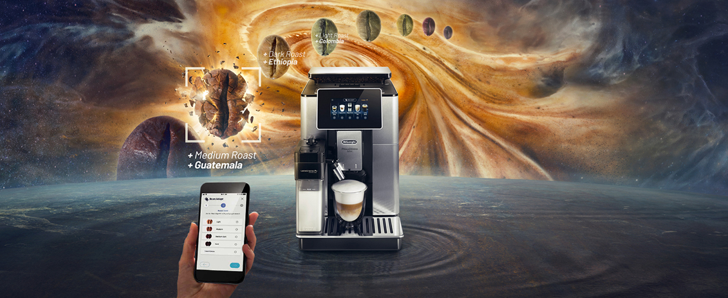 cafetera de granos, granos de café, delonghi, primadonna soul, cafetera superautomática, cafetera,