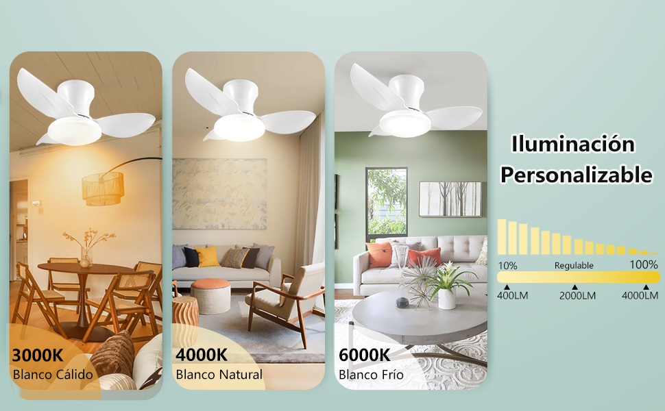 Ventilador Techo con Luz