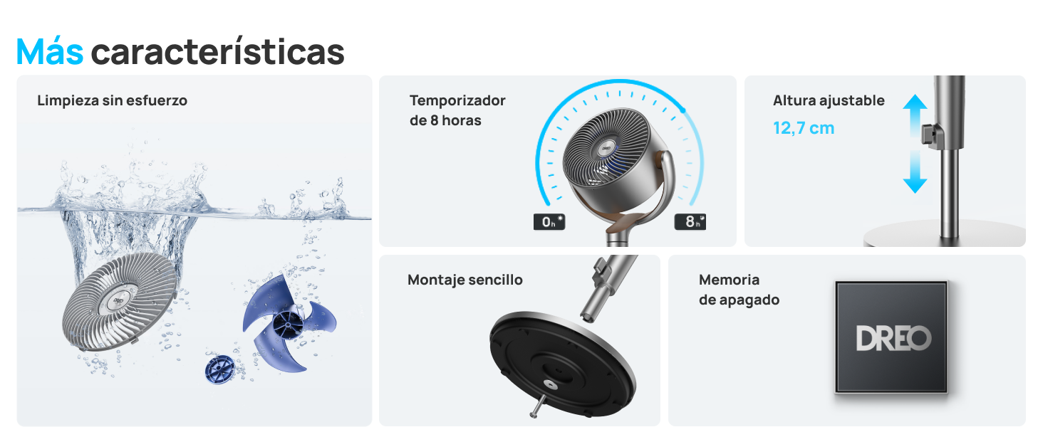 Dreo Ventiladores de mesa inteligentes para dormitorio