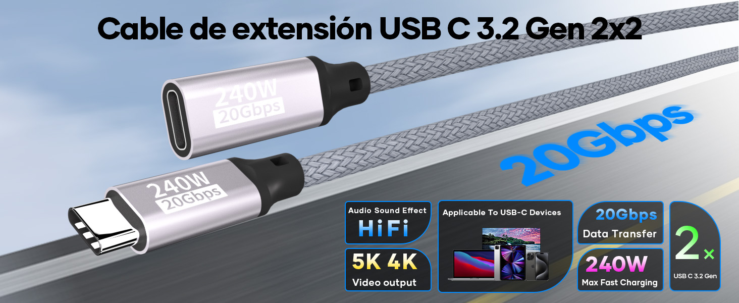 Cable de extensión USB C