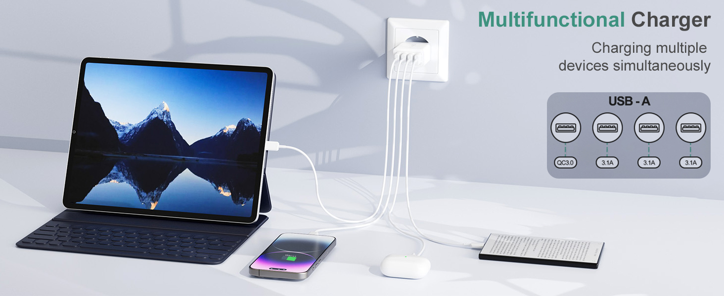 cargador multiple usb carga rapida