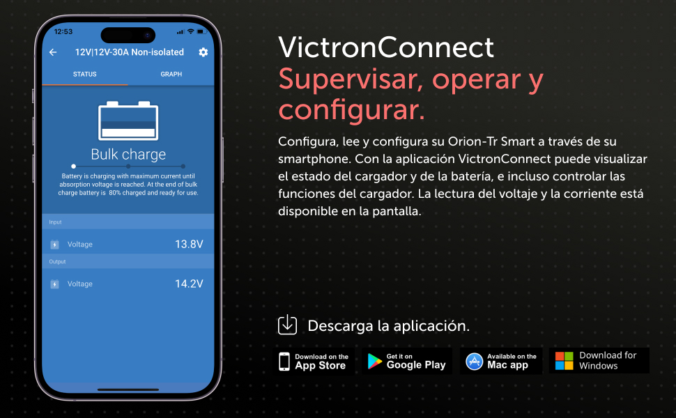 Orion-Tr Smart 12/12-Voltios 30 amperios 360-Vatios Cargador CC/CC No Aislado (Bluetooth) 7