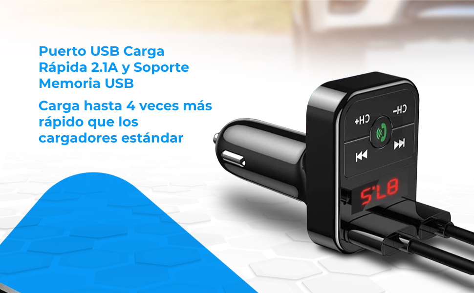 Transmisor FM Bluetooth Para Coche y Camión