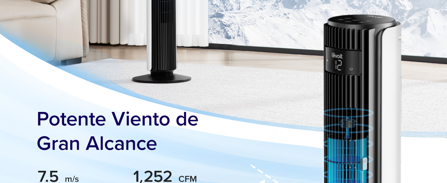 potente viento de gran alcance