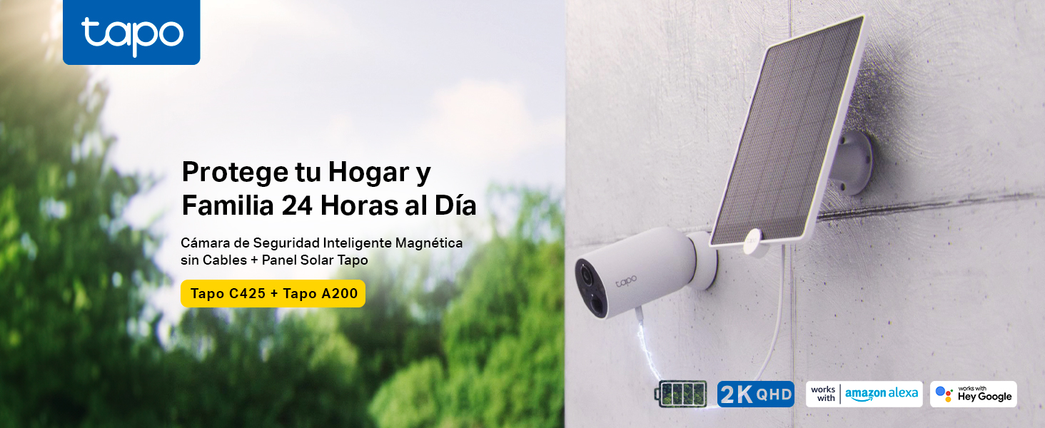 Tapo C425 - Cámara de Seguridad Inteligente Magnética sin Cables + Panel Solar Tapo