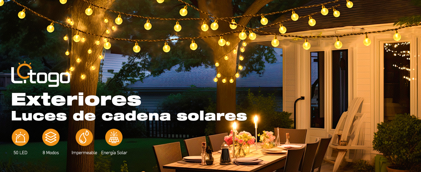 guirnaldas luces exterior solar
