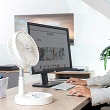 ventilador, extensible, portatil, inalambrico, calor, verano, fresco