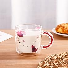cute cat glass mug