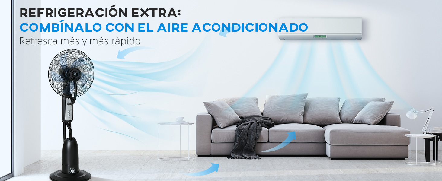 Ventilador Nebulizador 90W de Pie