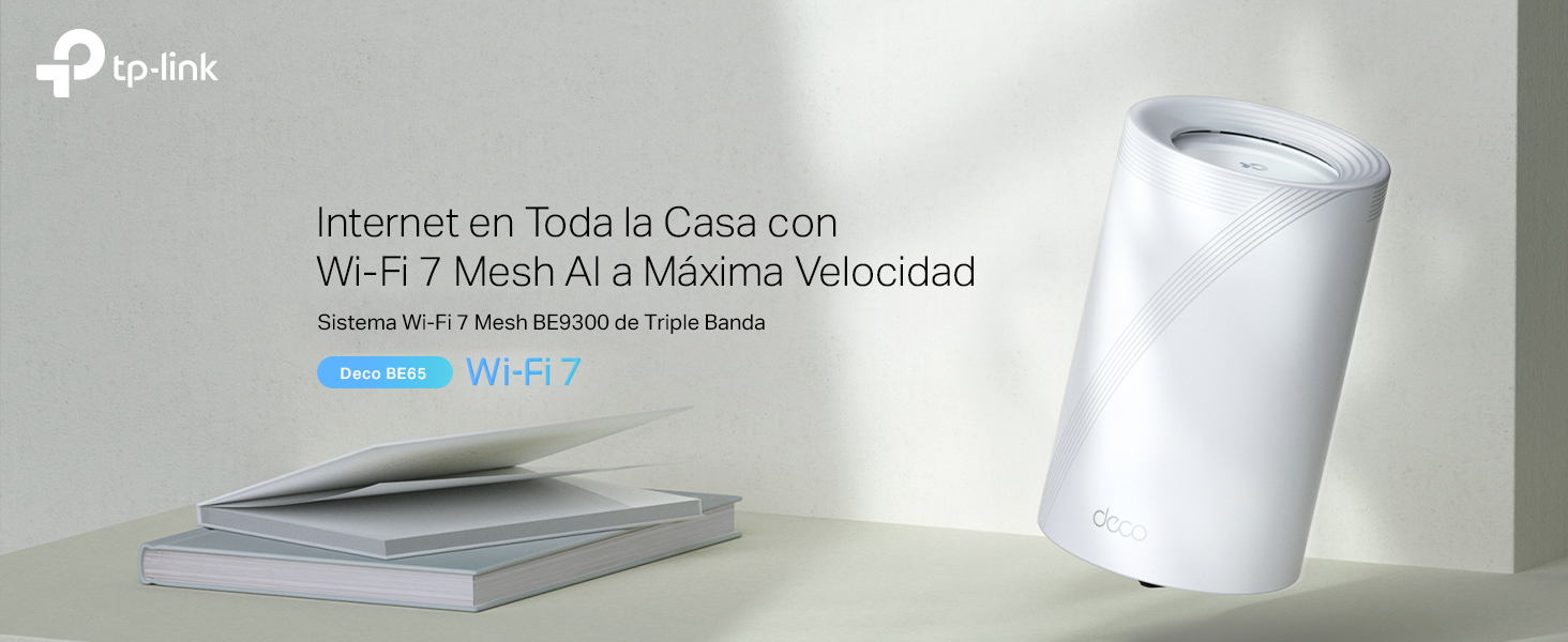 Deco BE65 (1 Pack) - Sistema Wi-Fi 7 Mesh BE11000 de Triple Banda con 4 Puertos 2.5 Gbps