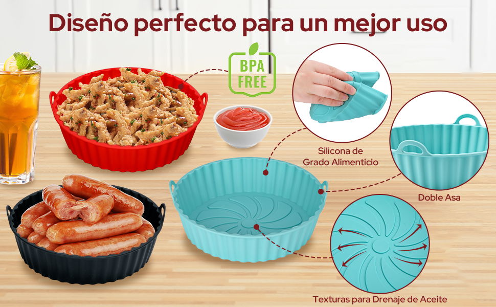 El diseño detallado mejora la cocción y es ideal para cocinar.