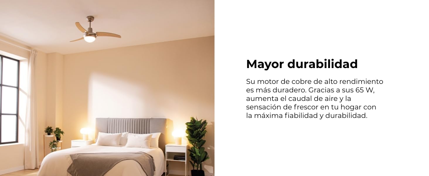 ventilador de techo con luz led ventiladores lampara aspas silencioso dormitorio Cecotec ceiling fan