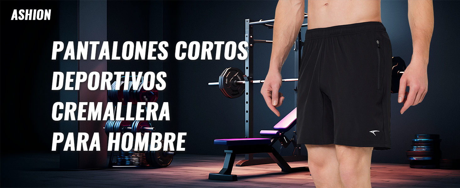 ASHION Pantalones de Running para Hombre Pantalones Cortos Deportivos