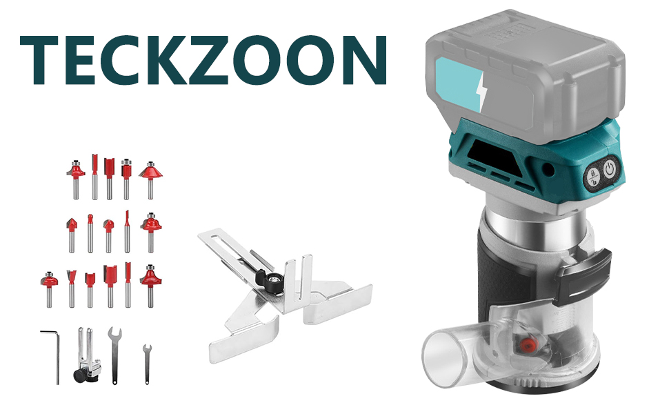 Fresadora de bordes con batería de 21 V compatible con Makita 18 V (sin batería)