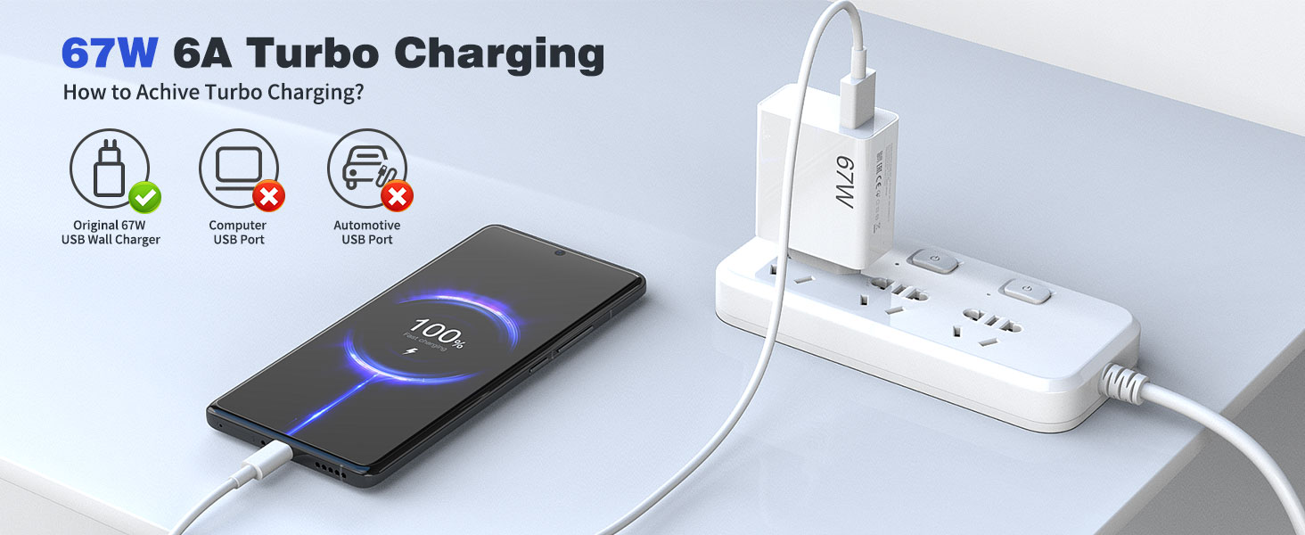 Cargador 67W y 2Metros Cable para Xiaomi Redmi Note 14s