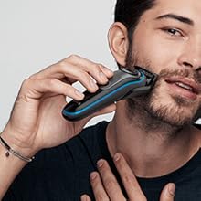 Para barbas cortas o medias y corte de pelo