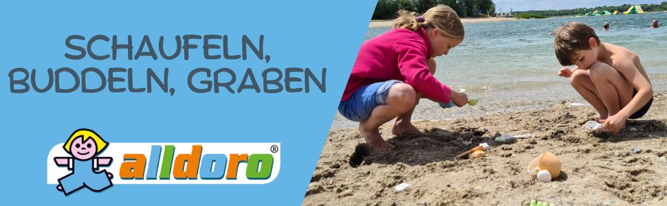 alldoro Sandspielzeug Schaufel Sandkasten Spielplatz Kinder Eimer Formmchen Strand Outdoor