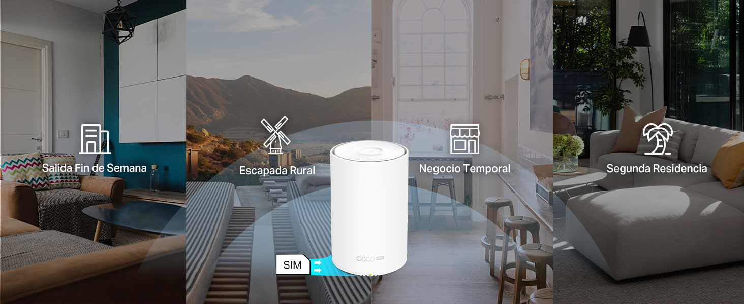 Deco X1500-4G - Sistema Wi-Fi 6 Mesh 4G AX1800 de doble banda, tarjeta SIM