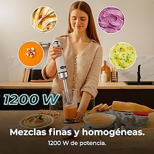 Cecotec Batidora de Mano Power RetroRed 1200MAX Cream&Crush. Potencia Máxima 1200 W
