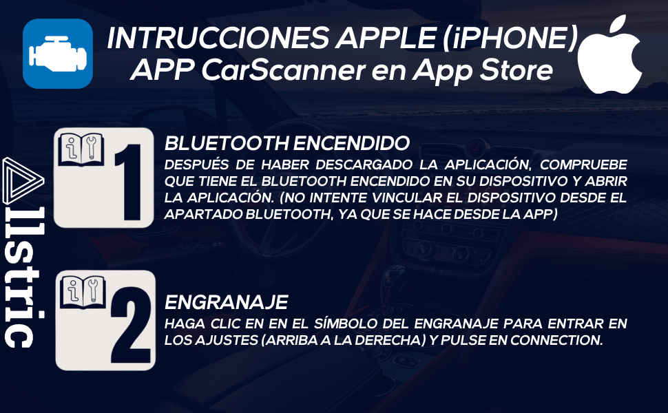 hone, encender bluetooth y sin vincular abra la app carscanner y pulse en el engranaje