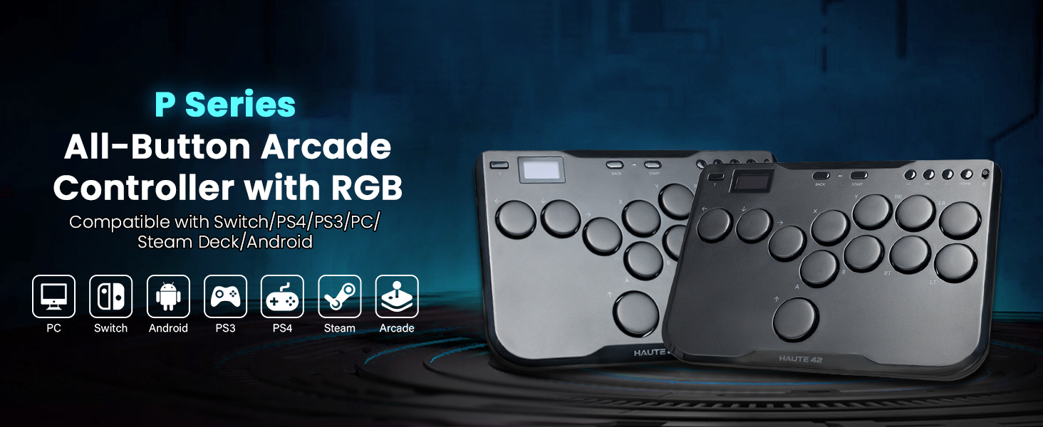 Arcade Fight Stick, P12 Mando de Arcade Controlador Teclado sin Palanca Joystick Juegos de Lucha