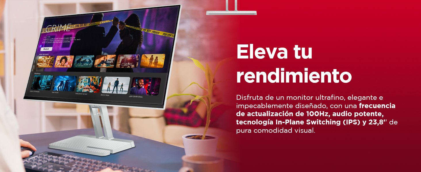 Monitor Lenovo L24i-4A imagen frontal con soporte