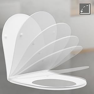 ECD Germany Inodoro suspendido WC blanco sin borde asiento de cerámica con cierre suave WC colgante