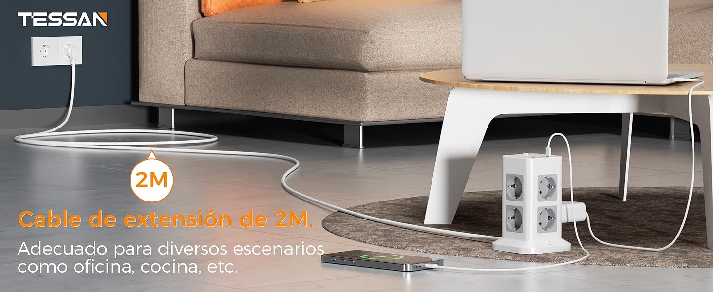 El largo de cable alargador es de 2M