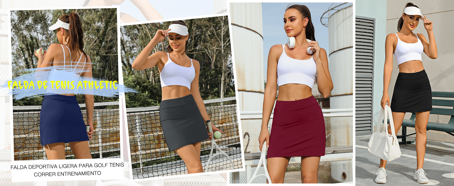 Falda de Golf Falda de Tenis Corta Deportivo para Mujer