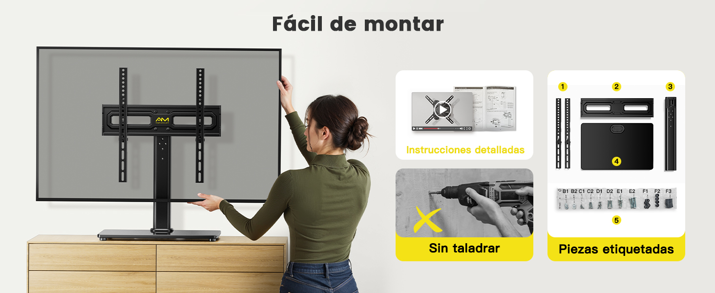 soporte tv pie