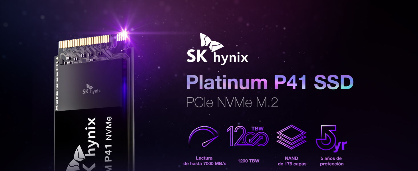 sk hynix platinum p41 ssd m2 2280 interno solid state drive pcie 4.0 gen 4 skhynix gaming ps5 pc