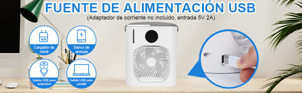 4 en 1 Mini Refrigerador de Aire Móvil Ventilador